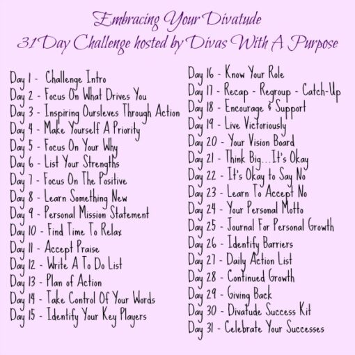 The Embracing Your Divatude 31 Day Challenge • Divas With A Purpose